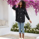 شومیز گلدوزی پولک دوزی اورجینال ترک طرح مهتاب - Image 3