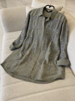 شومیز پولکدوزی و گلدوزی ترک اورجینال طرح نخل - Image 5