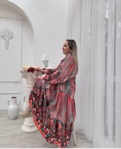 پیراهن ساحلی نخ پنبه ترک طرح بهار - Image 4