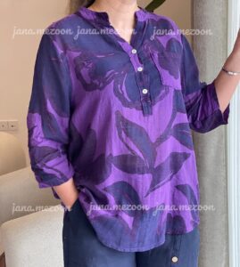 شومیز  لینن ایتالیایی طرح گلبرگ - Image 2