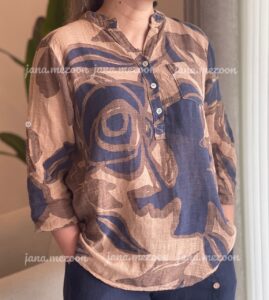 شومیز  لینن ایتالیایی طرح گلبرگ - Image 3