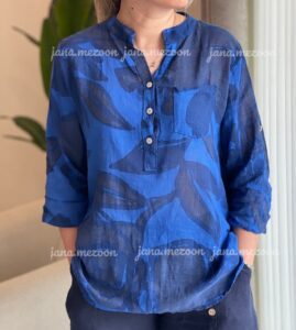 شومیز  لینن ایتالیایی طرح گلبرگ - Image 5
