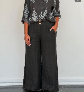 شلوار لینن ایتالیایی طرح 2 دکمه