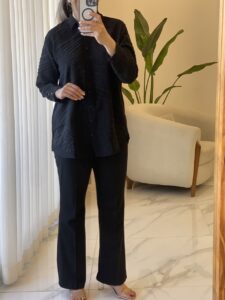 شومیز طرح برجسته ترک اورجینال طرح زمرد - Image 4