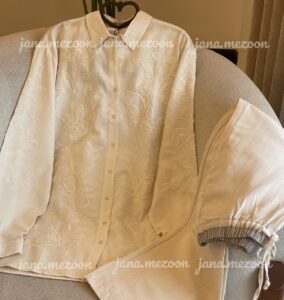 شومیز لینن گل برجسته ترک اورجینال طرح پریسا - Image 3