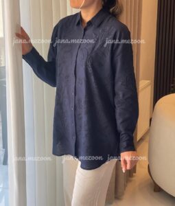 شومیز لینن گل برجسته ترک اورجینال طرح پریسا - Image 6