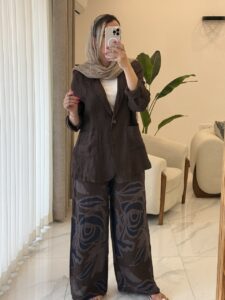 کت و شلوار لینن ایتالیایی طرح  گلبرگ - Image 7