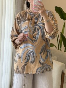 شومیز  لینن ایتالیایی طرح لاله - Image 7