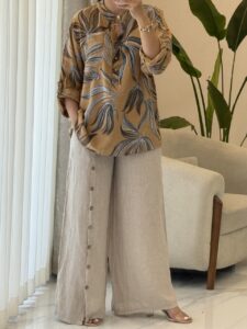 شومیز  لینن ایتالیایی طرح لاله - Image 9