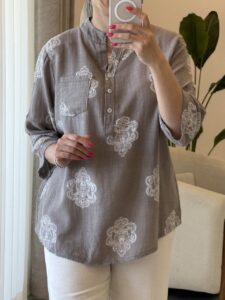 شومیز  لینن ایتالیایی طرح گلاره - Image 5