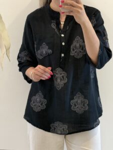شومیز  لینن ایتالیایی طرح گلاره - Image 6