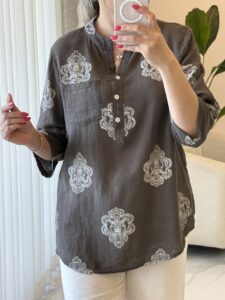 شومیز  لینن ایتالیایی طرح گلاره - Image 8