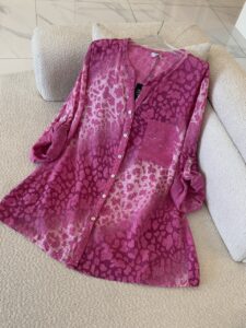 شومیز  لینن ایتالیایی طرح پلنگی 4 - Image 6