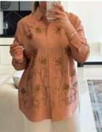 شومیز گلدوزی پولک دوزی ترک اورجینال طرح لیراتا - Image 2