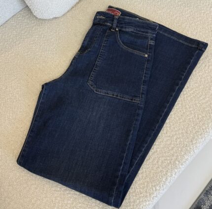 شلوار جین نیم بگ ترک اورجینال -سرمه ای