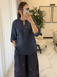 شومیز  لینن ایتالیایی سه دکمه طرح بیسیک - Image 25
