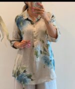 شومیز لینن ایتالیایی  طرح صنم - Image 3