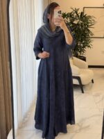 پیراهن سوپر کلوش ایتالیایی طرح رز آبی -گرم بالا - Image 6