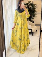 پیراهن سوپر کلوش ایتالیایی طرح رز آبی -گرم بالا - Image 2