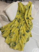 پیراهن سوپر کلوش ایتالیایی طرح رز آبی -گرم بالا - Image 4