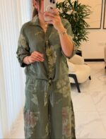 شلوار لینن ایتالیایی طرح بغل چین دار - Image 2