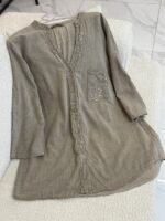 شومیز لینن ایتالیایی جیب پولکی تمام دکمه - Image 12