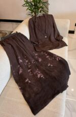 کت و شلوار لینن ایتالیایی طرح گل ریز - Image 5