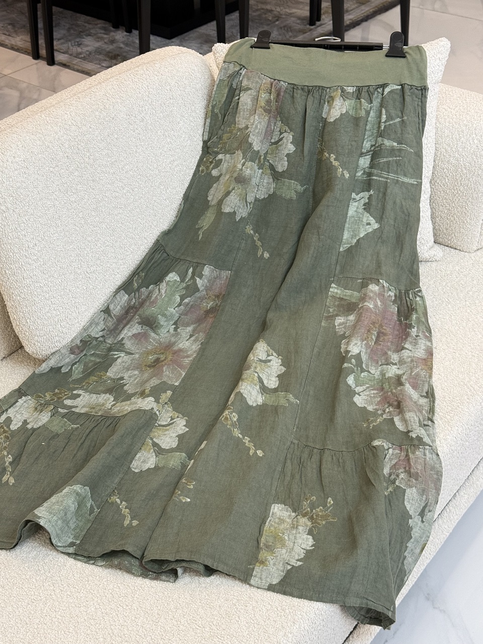 ییل شلوار لینن ایتالیایی طرح بغل چین دار - Image 1