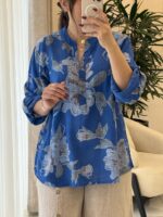 شومیز لینن ایتالیایی طرح رزمات جدید 2 - Image 2