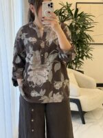 شومیز لینن ایتالیایی طرح رزمات جدید 2 - Image 4