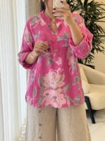 شومیز لینن ایتالیایی طرح رزمات جدید 2 - Image 5