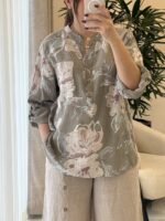 شومیز لینن ایتالیایی طرح رزمات جدید 2 - Image 6