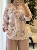 شومیز لینن ایتالیایی طرح رزمات جدید 2 - Image 8