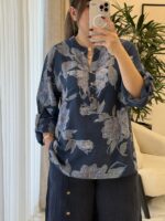 شومیز لینن ایتالیایی طرح رزمات جدید 2 - Image 9