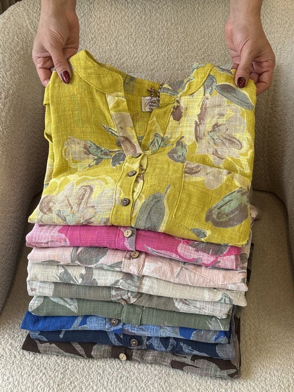 فغع شومیز لینن ایتالیایی طرح رزمات جدید 2 - Image 1