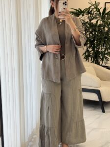 کت و شلوار لینن ایتالیایی طرح سه چین