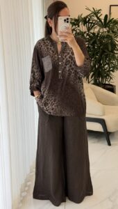 شلوار لینن ایتالیایی کمرکش - Image 8