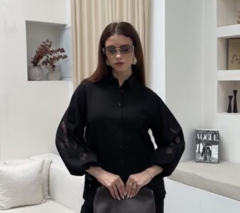 شومیز سوپر لینن ترک اورجینال طرح دانتل - Image 3
