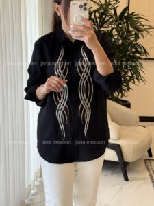 شومیز منجوق دوزی ترک اورجینال طرح آبشار - Image 7
