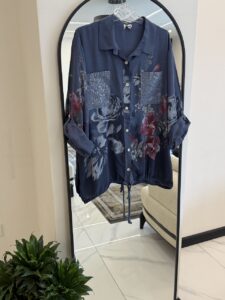 شومیز گت دار ایتالیایی طرح گلسرخ - Image 3