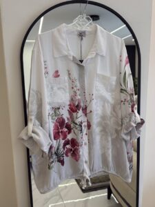 شومیز گت دار ایتالیایی طرح گلسرخ - Image 4