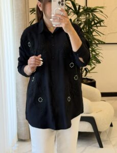 شومیز لینن ترک طرح سارا - Image 3
