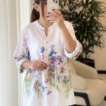 شومیز لینن ایتالیایی طرح بهار