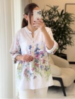 شومیز لینن ایتالیایی طرح بهار