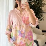 شومیز  لینن ایتالیایی طرح queen