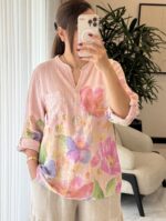 شومیز  لینن ایتالیایی طرح queen