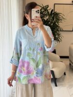 شومیز  لینن ایتالیایی طرح queen - Image 4