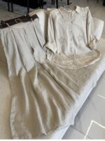 شومیز لینن دانتل ایتالیایی طرح شکوفه - Image 5