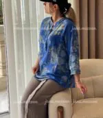 شلوار لینن ایتالیایی طرح از جلو دکمه - Image 3