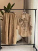 شلوار لینن ایتالیایی طرح از جلو دکمه - Image 7